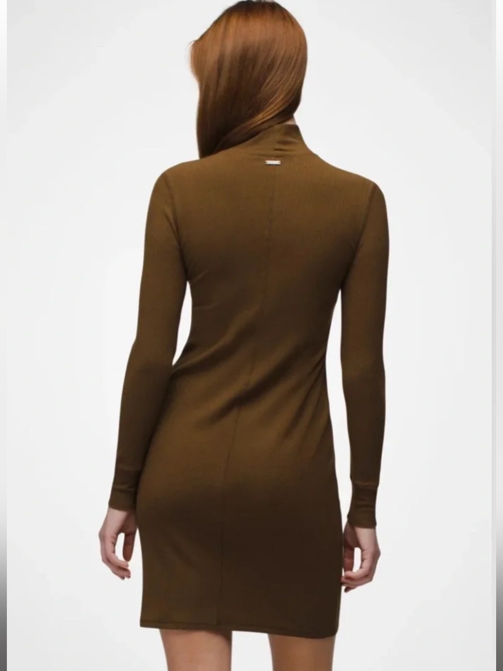 Prana Foundation Rib Long Sleeve Half Zip Dress Rich Earth Heather Size Small